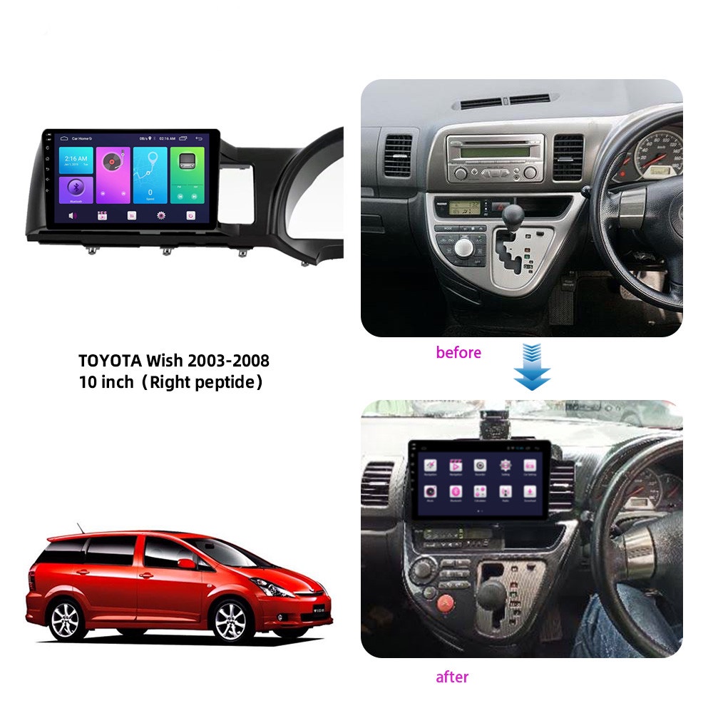 อะแดปเตอร์กรอบแดชบอร์ดเครื่องเสียง-วิทยุ-android-สําหรับ-toyota-2003-2008-wish