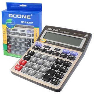 สินค้า mhfsuper เครื่องคิดเลขหน้าจอ 12หลัก  (QC-2200v) รุ่น Qcone-calculator-qc-2200v-06a-Cal