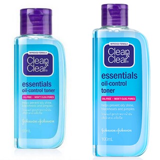 Clean &amp; Clear Essential Oil Control Toner คลีนแอนด์เคลียร์ เอสเซนเชี่ยล ออยล์ คอนโทรล โทนเนอร์ มี 2 ขนาด