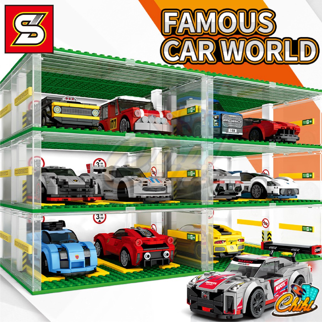 ชุดตัวต่อ-famous-car-world-ที่จอดรถสุดหรูหรา-จอดได้-6-คัน-sy5109