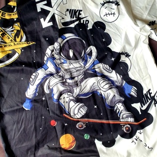 BWM0073 skate board นักบินอวกาศ เสื้อเชิ้ตคอปก ไม่มีกระเป๋า ผ้าไหมอิตาลีใส่สบาย