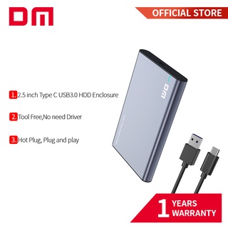 Dm เคสฮาร์ดดิสก์ไดรฟ์ SATA เป็น USB 3.0 Type C Gen 2 2.5 นิ้ว สําหรับ Samsung Seagate SSD 4TB HD002