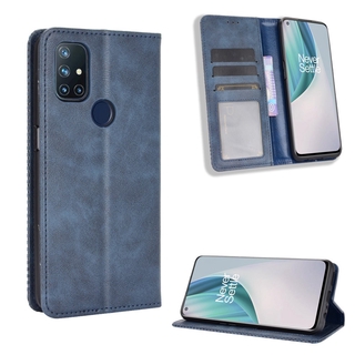Casing OnePlus Nord N10 5G Vintage Flip Cover Magnetic Wallet Case PU Leather Cases Card Holder