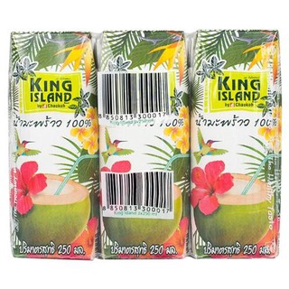 King Island 100% coconut water, 250 ml / 6 boxes