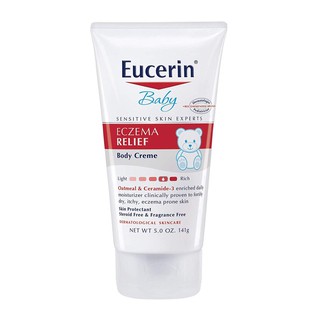 🎀AiiZ🎀 แท้100% หลอดใหญ่ 5oz ครีมผื่นแพ้ Eucerin, Baby, Eczema Relief, Body Creme,