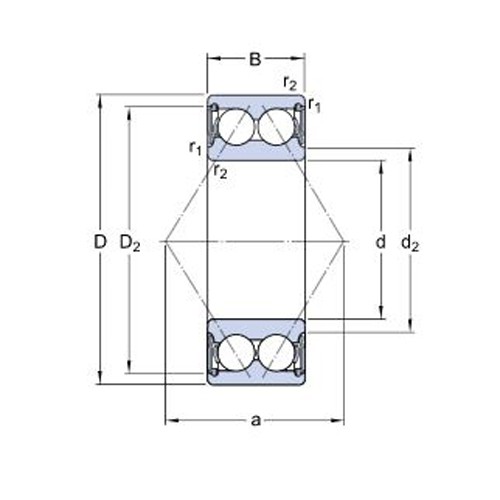 5211-2rs-ubc-ตลับลูกปืนเม็ดกลมสัมผัสเชิงมุม-2-แถว-ฝายาง-2-ข้าง-double-row-angular-contact-ball-bearing-5211-2rs-5211