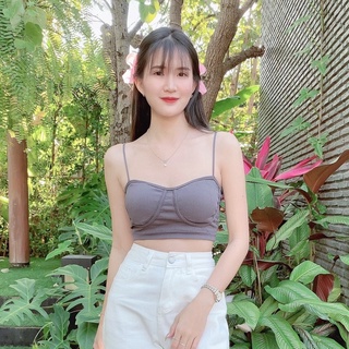 1821# เสื้อสายเดี่ยวผ้าคอตตอน สไตล์เกาหลี🇰🇷 ลายริ้วสีพื้น ดีเทลเก๋ๆๆเก็บทรงสวยมาก เนื้อผ้านิ่มมาก amuyxini