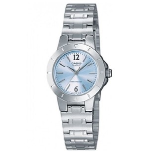 Casio นาฬิกาข้อมือผู้หญิง สายแสตนเลส รุ่น  LTP-1177A - สีเงิน/ฟ้า