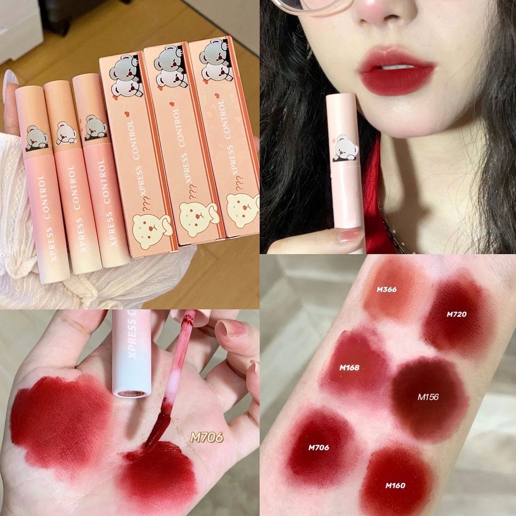 ภาพหน้าปกสินค้าM128 XPRESS CONTROL Peach Bear Cute Lip Glaze ลิปสติก เนื้อแมท กันน้ำติดทนนาน