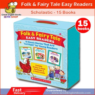 *ส่งไวมีเก็บปลายทาง* ชุดนิทานภาษาอังกฤษ อ่านง่ายๆ 15 เล่ม Scholastic Folk Fairy Tale Easy Readers Boxed set 15 Books