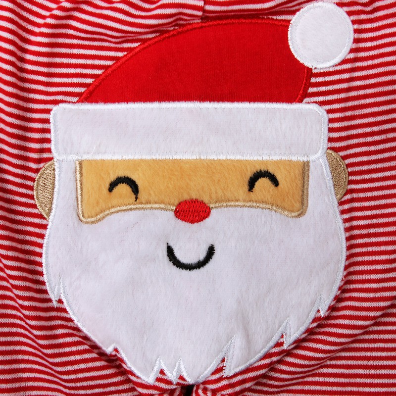 ชุดนอนรอมเปอร์-กางเกงขายาว-ลายทาง-สีแดง-คริสต์มาส-สําหรับเด็กทารกแรกเกิด-เด็กผู้ชาย-เด็กผู้หญิง