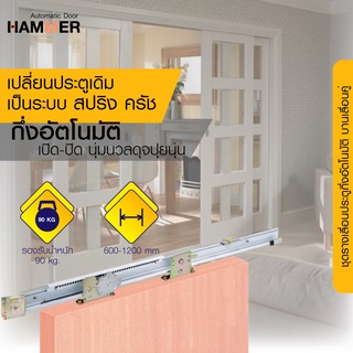 ประตูกึ่งอัตโนมัติ Auto Door ประตูอัตโนมัติ ชุดรางเลื่อน ประตูเลื่อน Semi Slide Double Sliding Door บานเลื่อนเปิดคู่