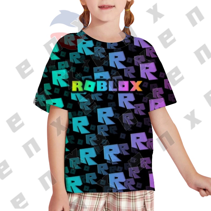 เสื้อยืดแขนสั้น-พิมพ์ลายกราฟฟิค-roblox-สําหรับเด็ก-อายุ-3-14-ปี