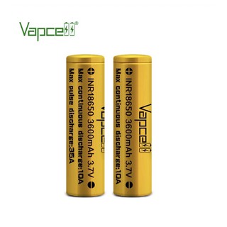 Vapcell (ได้ถ่าน2ก้อน)INR18650 สีทอง 3.7V ของแท้แถมกระเป๋าใส่ถ่าน