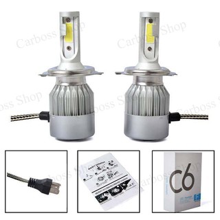 หลอดไฟหน้ารถ LED รุ่น C6 แสงสีขาว H1 H3 H4 H7 H11 9005 9006