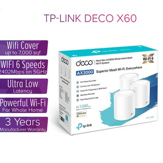 ภาพหน้าปกสินค้าTP-LINK (Deco X60) (PACK 3) AX3000 Whole Home Mesh Wi-Fi System ที่เกี่ยวข้อง