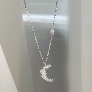 earika.earrings - crystal lunar necklace สร้อยคอจี้พระจันทร์ประดับเพชรเงินแท้ S92.5 ปรับขนาดได้