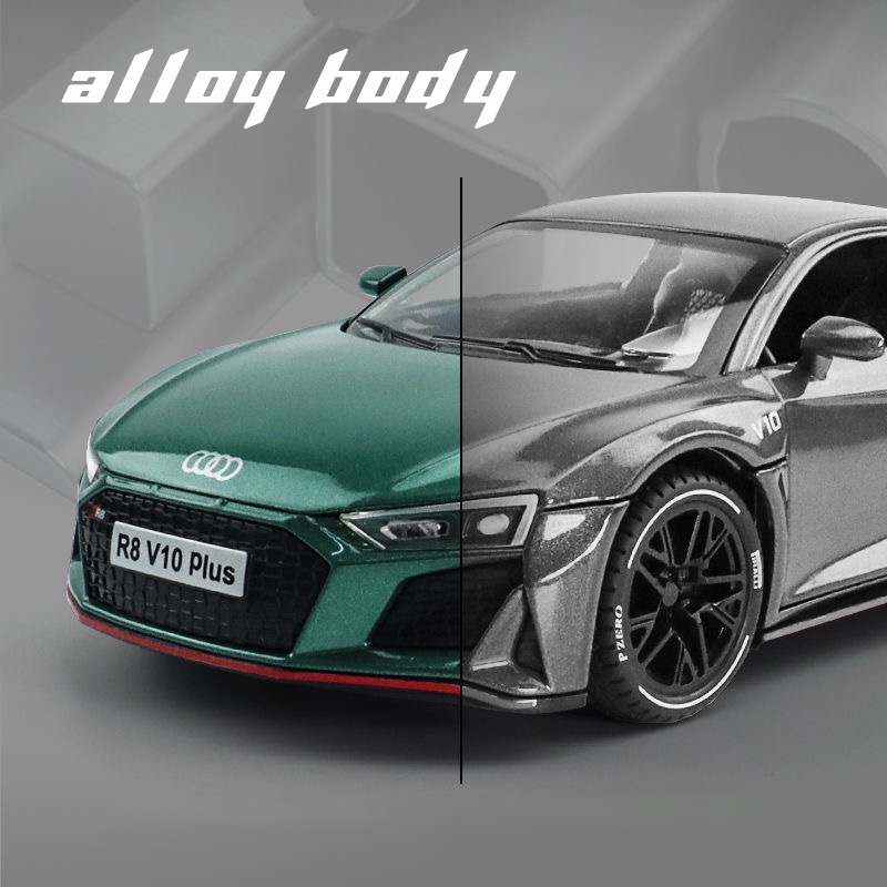 โมเดลรถยนต์-audi-r8-v10-plus-สเกล-1-24-ของเล่นสําหรับเด็กผู้ชาย-ของขวัญวันเกิด