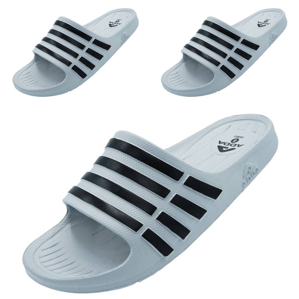 adda-รองเท้าแตะแบบสวม-หญิง-ชาย-รุ่น55r01-สีเทา