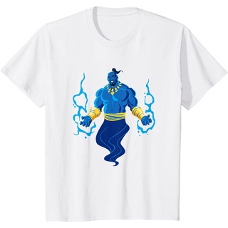 เสื้อยืดผ้าฝ้ายพรีเมี่ยม เสื้อยืด พิมพ์ลาย Disney Aladdin Magic Genie Live
