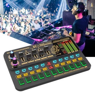 แบบพกพา Live Sound Card เปลี่ยนเสียง เครื่องผสมอุปกรณ์ เอฟเฟกต์เสียงในตัวหลายตัว Portable Live Sound Card Voice Changer Device Audio Mixer Built-in Multiple Sound Effects