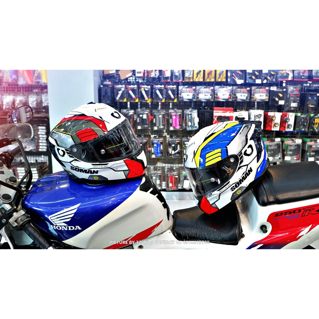 แถมฟรี-สเปรย์เคลือบเงา-wink-lube71-หมวกกันน็อคเต็มใบ-soman-มีแว่นด้านใน-ส่งไว
