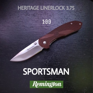 มีดพับ Remington Sportsman HERITAGE LINERLOCK 3.75 ด้ามเล็ก ด้ามจับไม้แท้ใบมีด STAINLESS 420J2 สามารถเปิดได้ด้วยมือเดียว