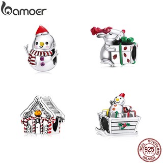 Bamoer Beads Christmas Series 925 Silver 5 Styles Fashion Accessories Suitable For Diy Bracelets Bsc5385