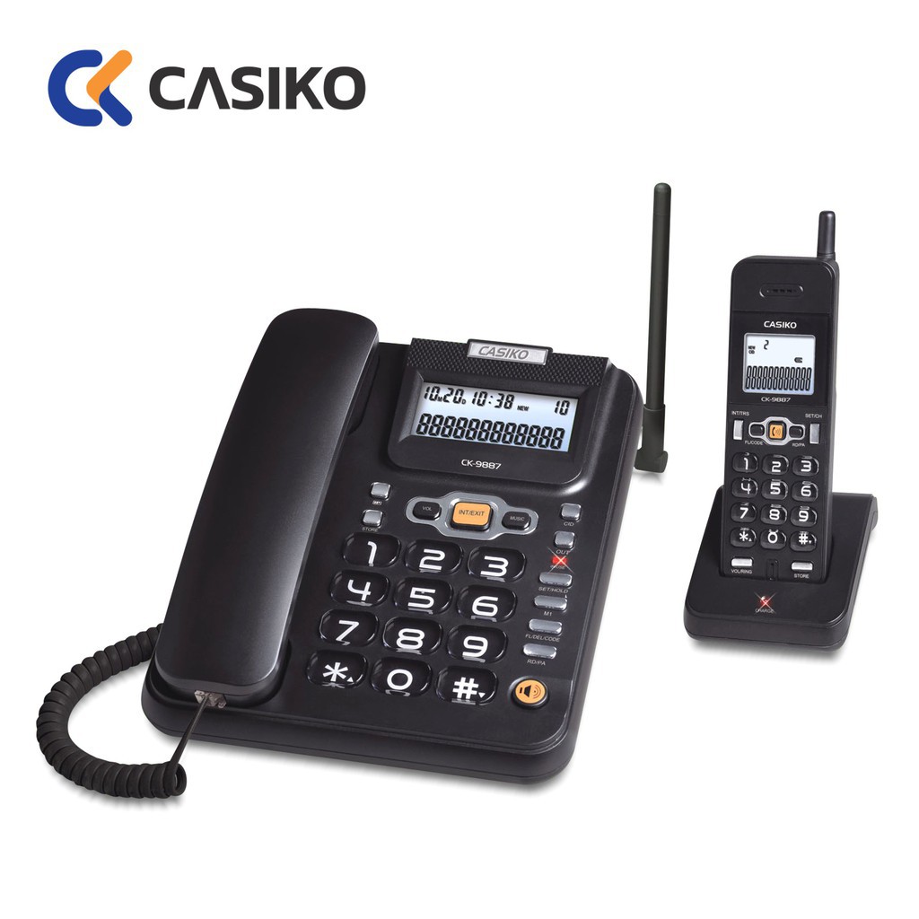 ภาพหน้าปกสินค้าCASIKO โทรศัพท์ไร้สาย รุ่น CK-9887 (สีดำ) โทรศัพท์สำนักงาน โทรศัพท์บ้าน โทรศัพท์ออฟฟิต โทรศัพท์ จากร้าน arizaa999 บน Shopee