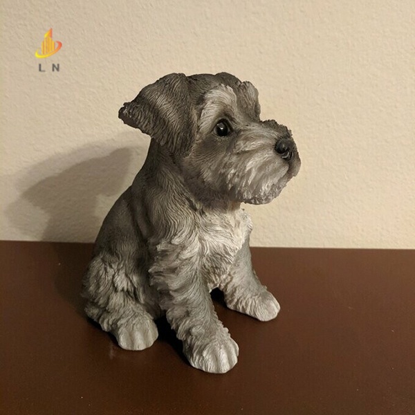 schnauzer-รูปปั้นลูกสุนัขเรซิ่น-น่ารักมาก-สําหรับตกแต่งสวน