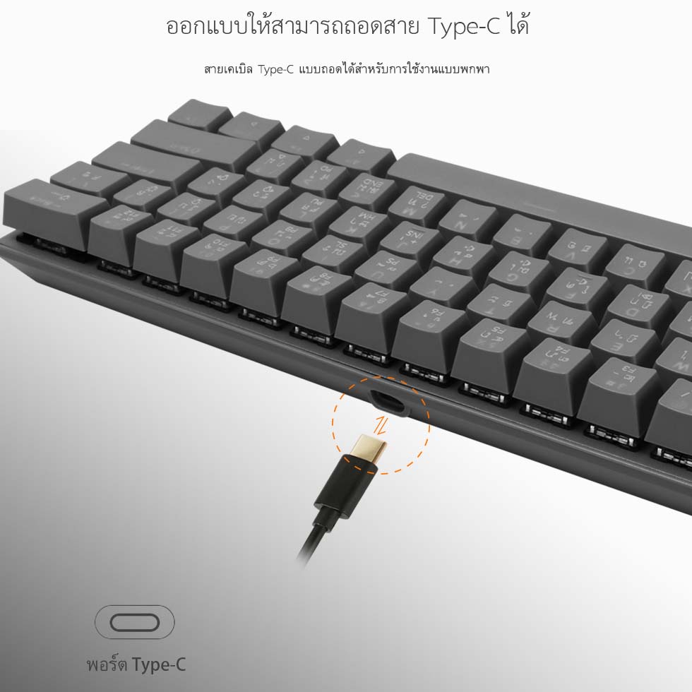 ภาพสินค้าคีย์บอร์ดเกมมิ่ง MK-61 MK-68 MK61 Pro MK-02 Pro Compact Outemu Switch Mechanical Keyboard Tsunami คีย์บอร์ด เกมมิ่ง จากร้าน iceenffear บน Shopee ภาพที่ 6