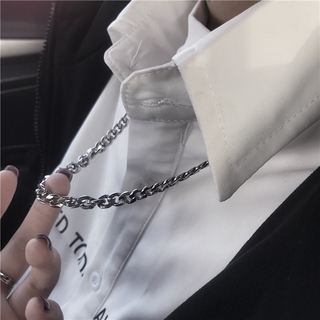 ภาพหน้าปกสินค้าNecklace Bracelet European and American personality simple titanium steel thick chain versatile sweater chain ที่เกี่ยวข้อง