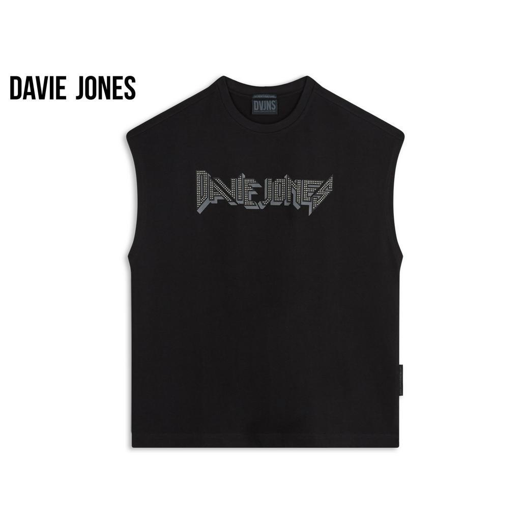davie-jones-เสื้อยืดโอเวอร์ไซส์-พิมพ์ลาย-แขนกุด-สีดำ-graphic-print-oversized-sleeveless-t-shirt-in-black-lg0060bk