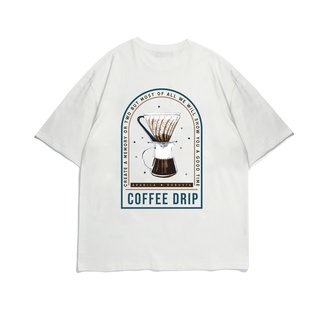 เสื้อยืด Oversize sleeve unisex "Coffee Drip"S-5XL