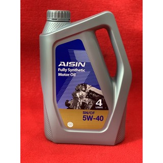 น้ำมันเครื่องสังเคราะห์แท้ 100% ไอซิน Aisin เกรด SAE 5w-40 / SAE 5w-30 เบนซิน Fully Synthetic SN/CF 5w30 5w40**โปร*