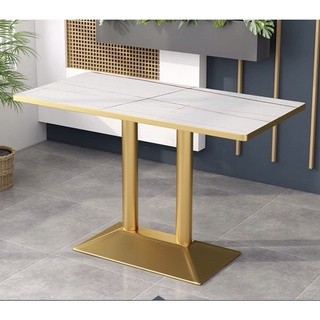 DT48-67 โต๊ะกาแฟทรงสี่เหลี่ยมยาวลายหินอ่อนขาสีทอง ข5-2