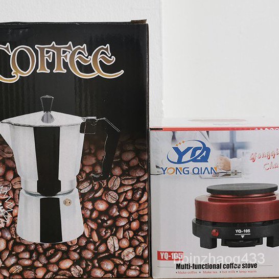 เครื่องชุดทำกาแฟ-2n1-เครื่องทำกาหม้อต้มกาแฟสด-สำหรับ-6-ถ้วย-300-ml-พร้อม-เตาอุ่นกาแฟ-เตาขนาดพกพา-เตาทำความร้อน