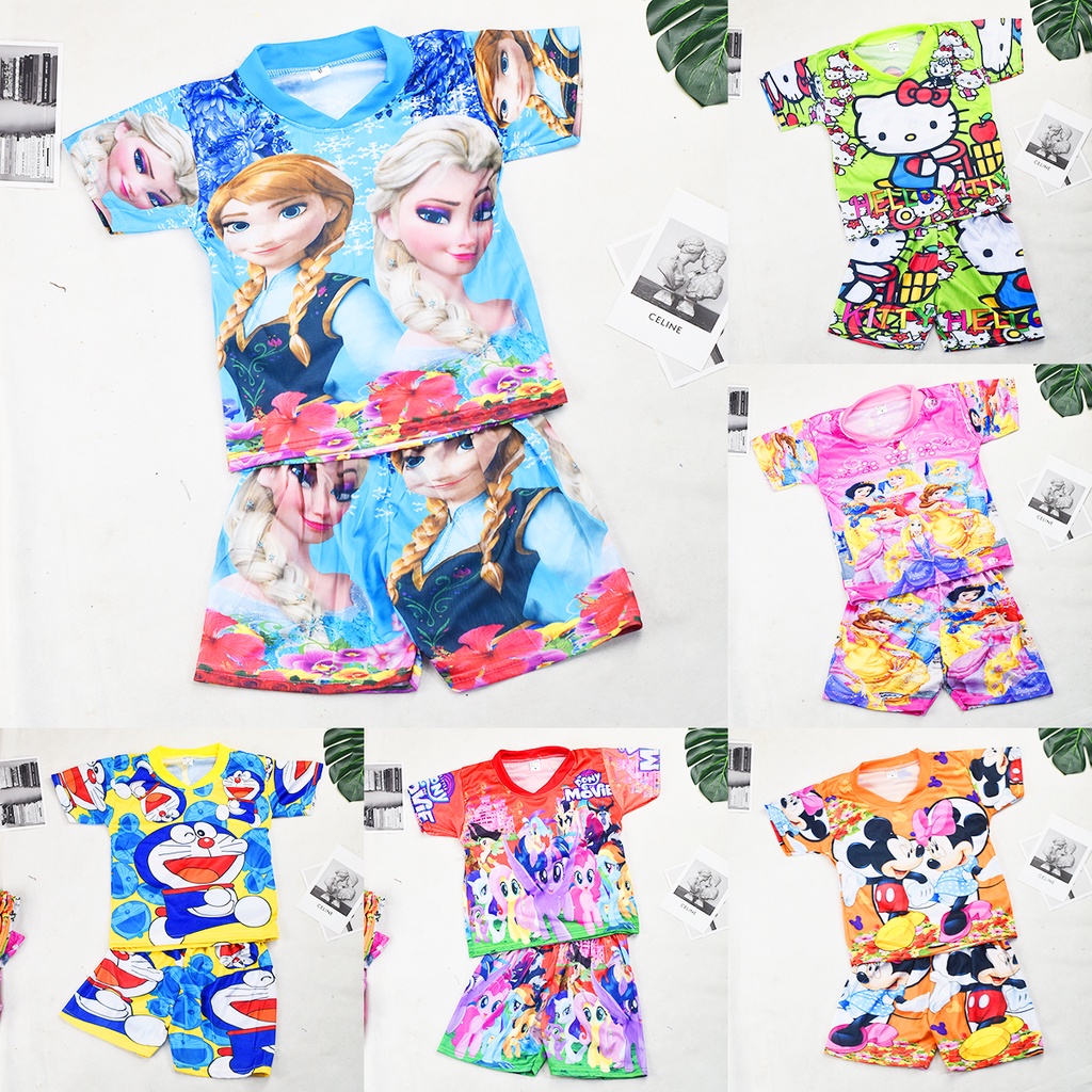 ภาพสินค้าชุดเด็กผ้าไมโคร ลายการ์ตูน 1-5 ขวบ จากร้าน pinky_kick บน Shopee ภาพที่ 2
