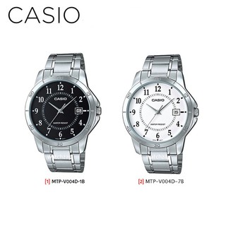 สินค้า Casio นาฬิกาข้อมือผู้ชาย สายสเเตนเลส สีเงิน รุ่น MTP-V004D,MTP-V004D-1B,MTP-V004D-7B