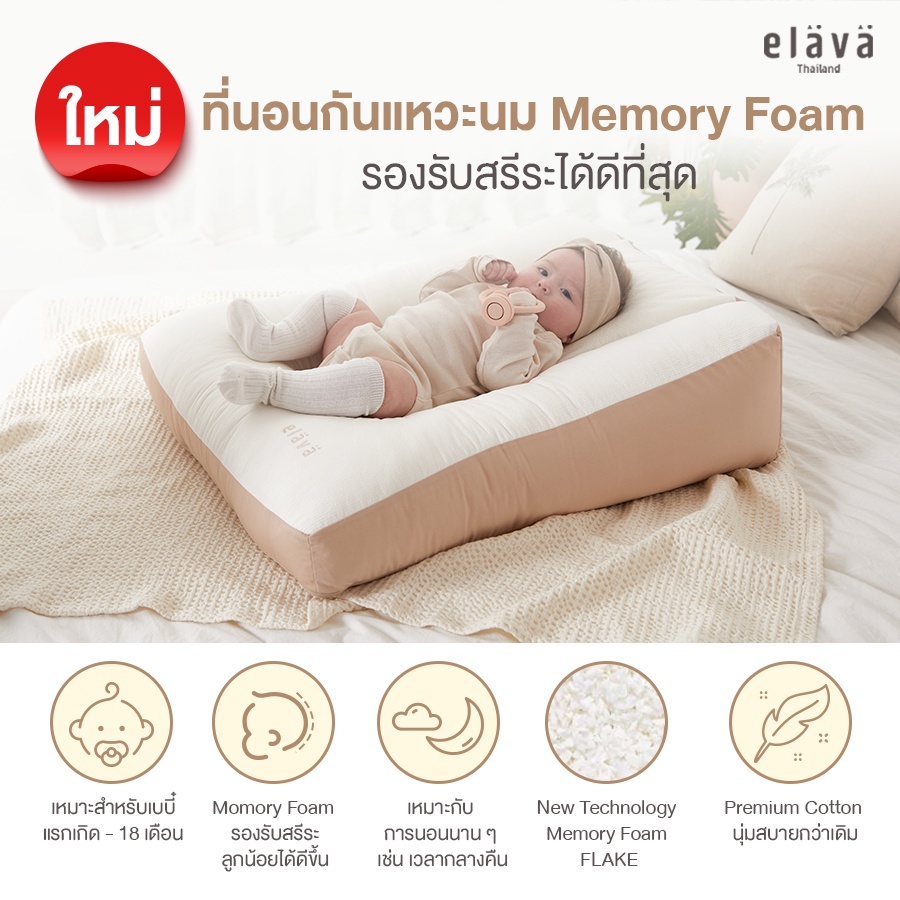 ใส่โค้ด-first15d-ลด130-elava-ที่นอนกันแหวะนม-memory-foam