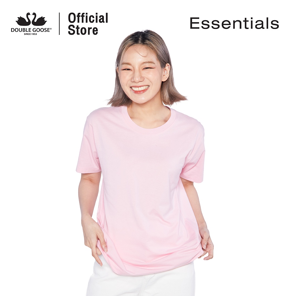 ห่านคู่-เสื้อยืดคอกลมสีชมพู-รุ่น-essential