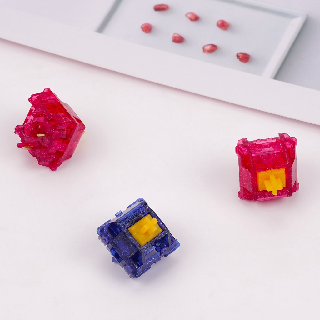 ภาพหน้าปกสินค้าTECSEE SAPPHIRE AND RUBY SWITCHES PCB MOUNTED x1 สวิทช์สีสวยในธีมอัญมณีมีสองแบบสองสี น้ำหนัก 63.5 g