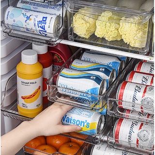 (พร้อมส่ง)ที่เก็บกระป๋องน้ำอัดลมในตู้เย็น เก็บกระป๋องเบียร์ หยิบบง่าย ช่วยจัดขวดในตู้เย็นเป็นระเบียบ