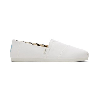 TOMS รองเท้าลำลองผู้หญิง สลิปออน รุ่น Alpargata White Recycled Cotton Canvas (C) รองเท้าลิขสิทธิ์แท้