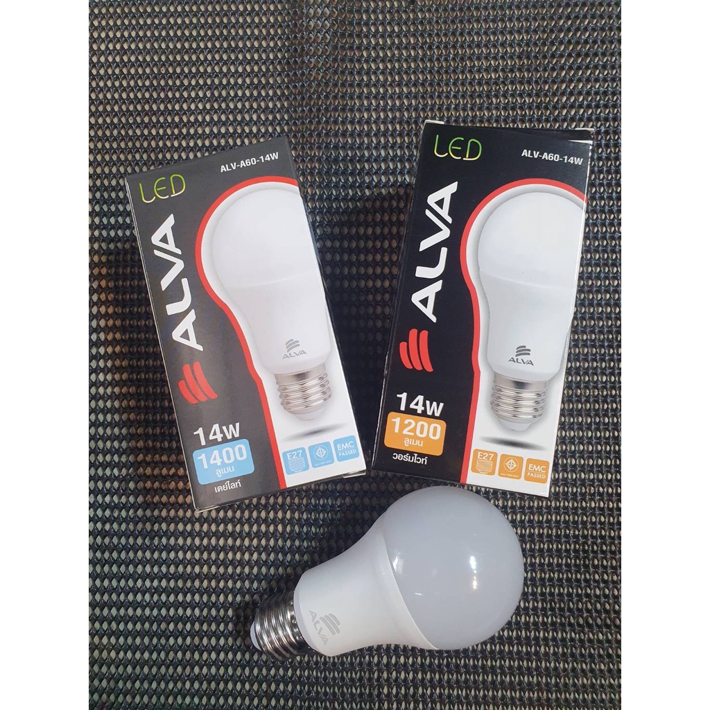 ALVA หลอดไฟ LED แสงสีขาว /แสงสีเหลือง 7w 10w 12w 14w ประหยัดไฟ | Shopee ...