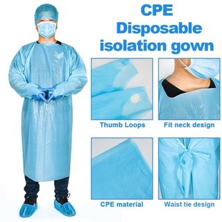 ภาพหน้าปกสินค้าชุดกาวน์ Isolation Gown (CPE)  ป้องกันสารคัดหลั่ง น้ำลาย - เสื้อกาวน์กันน้ำ - น้ำหนักเบาใช้แล้วทิ้ง ที่เกี่ยวข้อง