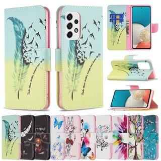 เคสโทรศัพท์หนัง ฝาพับ พร้อมช่องใส่บัตร สําหรับ Samsung Galaxy A13 A05 A05S A53 5G M34