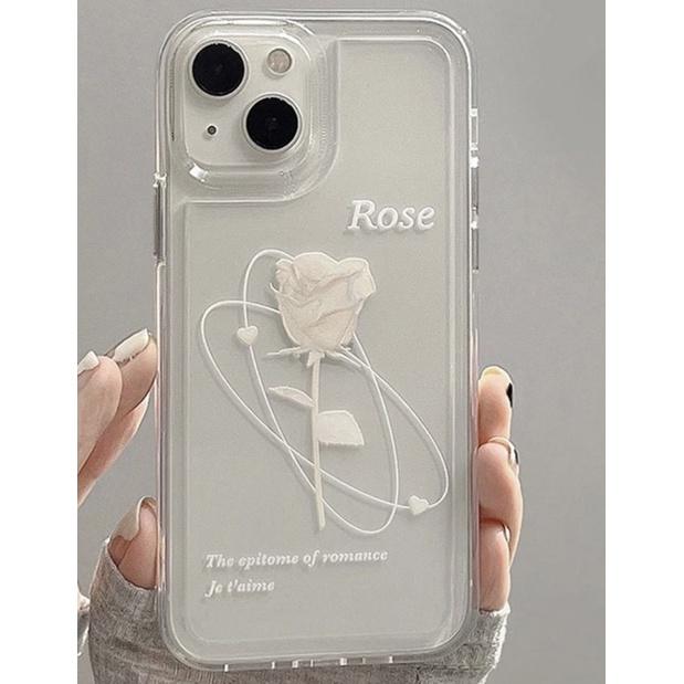เคสใสสกรีนลายดอกกุหลาบ