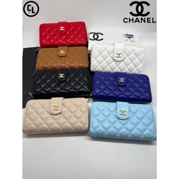 กระเป๋าสตางค์ใบยาว-สไตล์ชาแนล-chanel-ชาแนลเกรดพรีเมี่ยม-กระเป๋าสตางค์แบบซิป-พร้อมกล่องแบรนด์