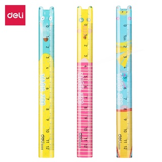 Deli ไม้บรรทัด 12cm ไม้บรรทัดการ์ตูน ไม้บรรทัดน่ารัก ลายการ์ตูนน่ารัก เครื่องเขียน Rulers